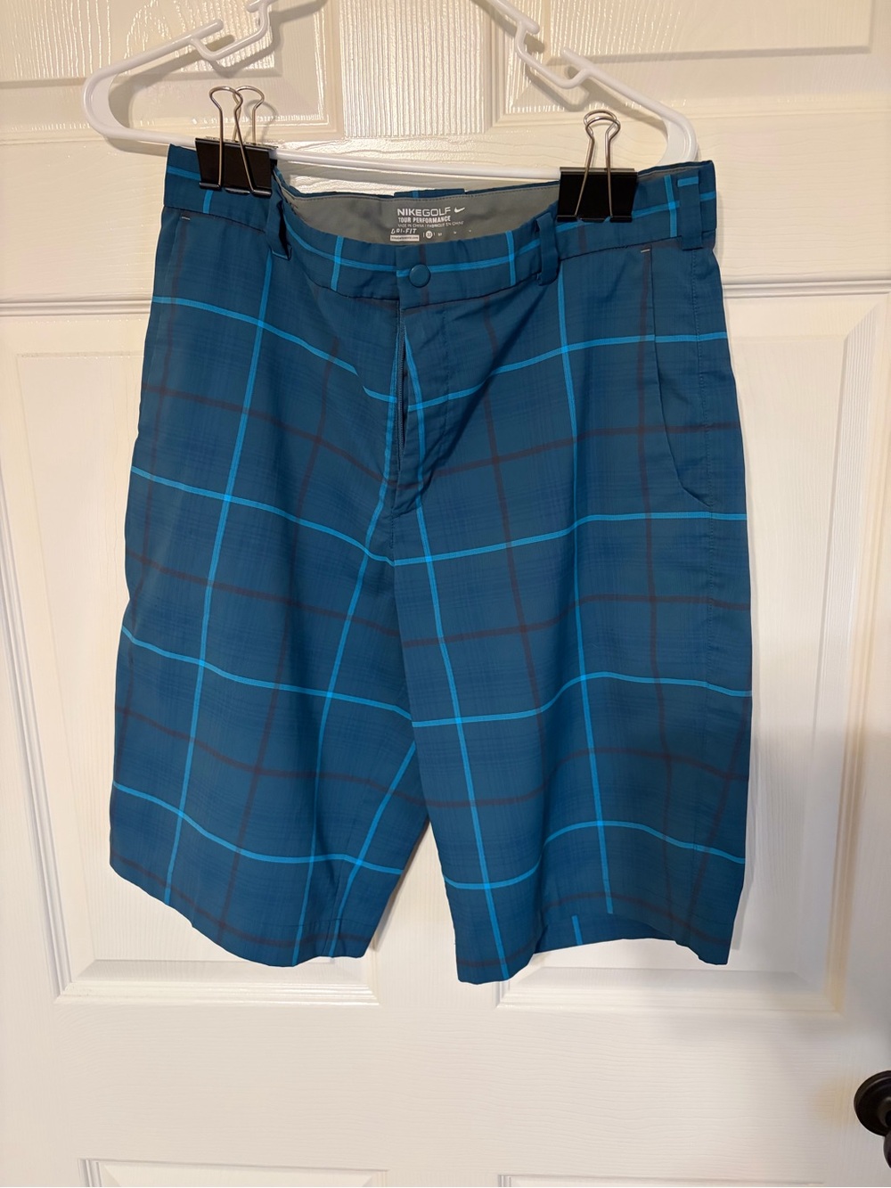 Nike Blue Plaid Men's Golf Shorts